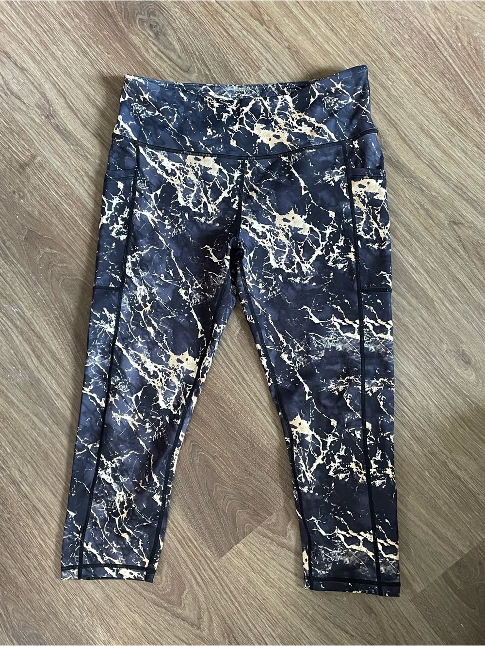 Constantly Varied Gear gold and black marbled print Leggings